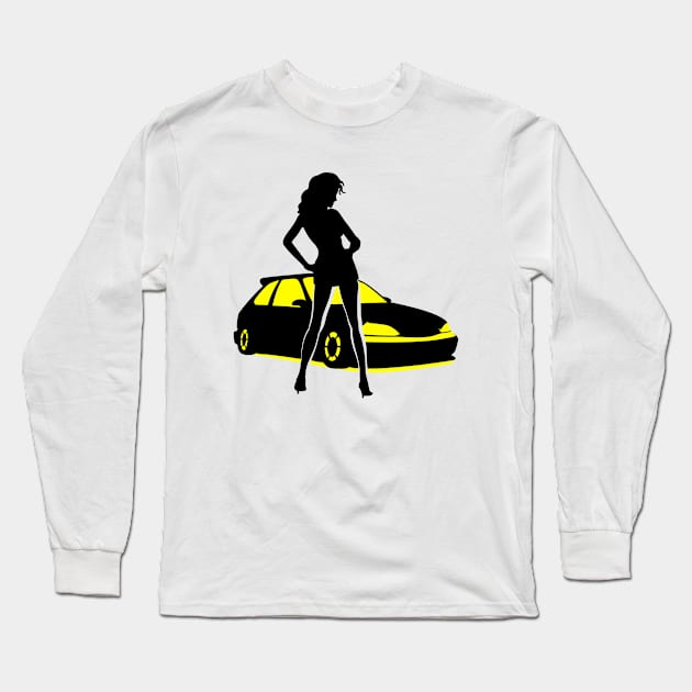 Car Tuning Girl (Coupe) Long Sleeve T-Shirt by GetTheCar